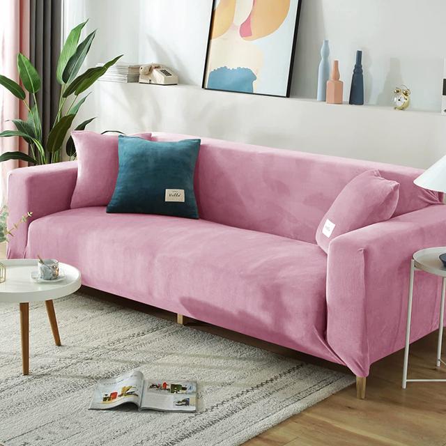 Thick Velvet Plush Sofa Cover For Living Room 1/2/3/4 Seater Elastic L Shaped Corner Armchair Sofa Slipcover Furniture Protector