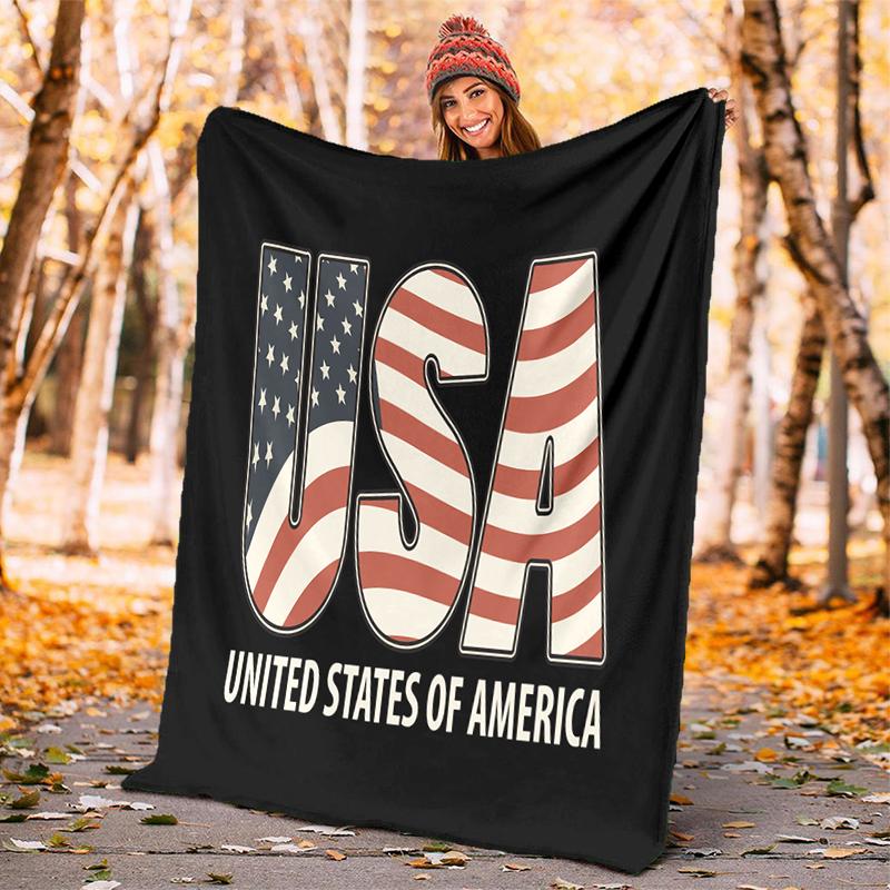 1pc Artistic American Flag blanket, al season lightweigh Poster blanket home office outdoor nap multifunc Poster blanketional blanket