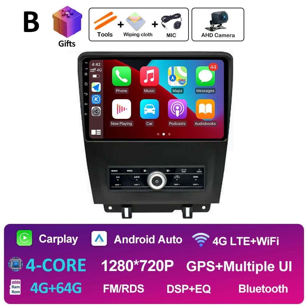 For Ford Mustang 2009 2010 2011 - 2014 DSP Stereo GPS Navigation Car Video Radio Multimedia Player Android Auto Cooling Fan WIFI