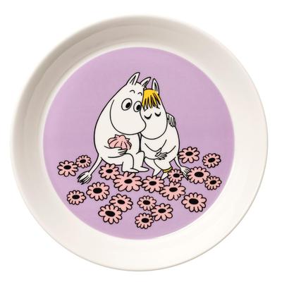 Moomin Arabia Classic Plate Sweethearts Purple Diameter 19cm [Official Import] Pink, Approx.