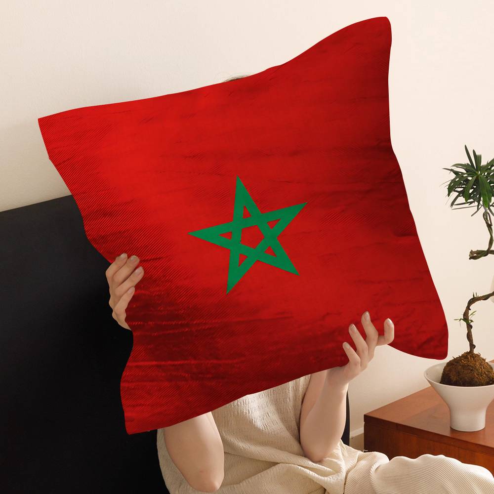 Morocco Map Flag Pillow Cover Sofa Cushion Cover Home Room Decoration Children Gift