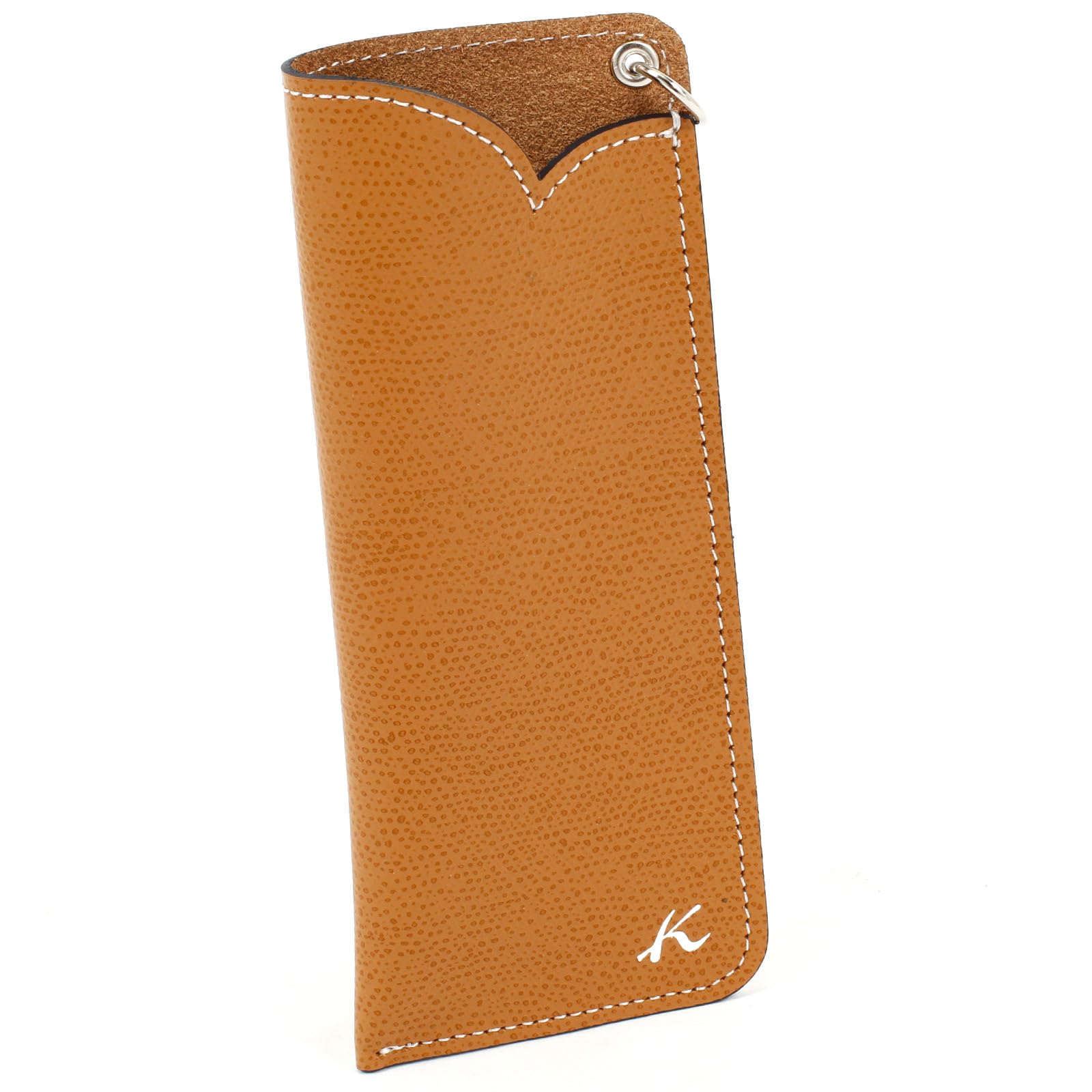 Kitamura Eyeglass Case with Jump Rings, PH0762, Camel (Hataoshi), Brown, 61611