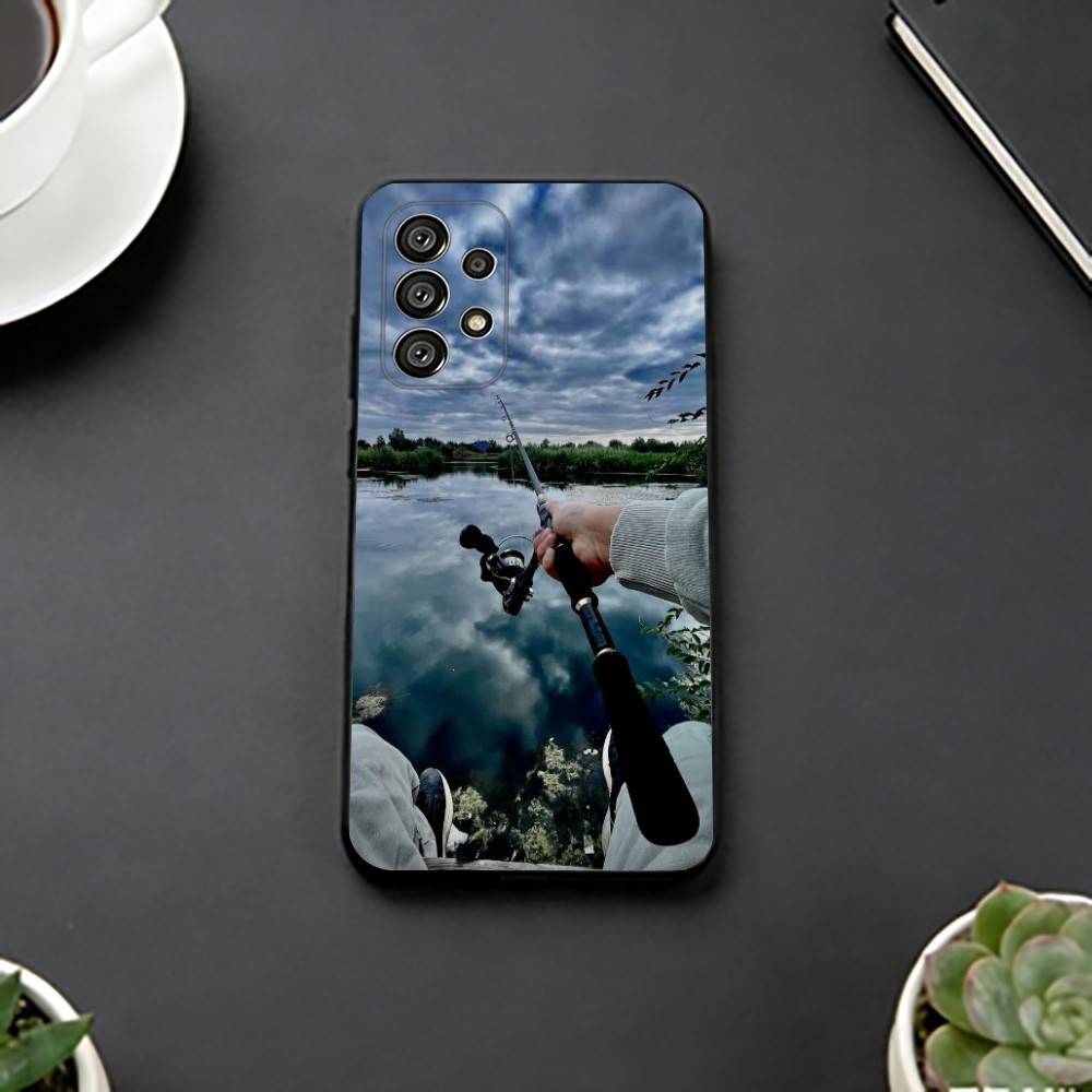 Carp Fish Fishing R-Rod Phone Case For Samsung S25,S24,S21,S22,S23,S30,Ultra,S20,Plus,Fe,Soft Silicone Black Cover