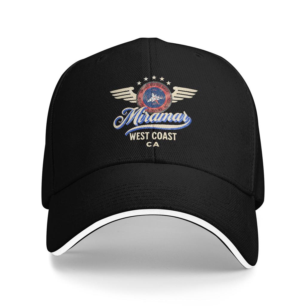Top Gun Logo Sandwich Hats Unisex VintageBaseball Cap S Movies Hat Adjustable Polyester Cap Spring Hat