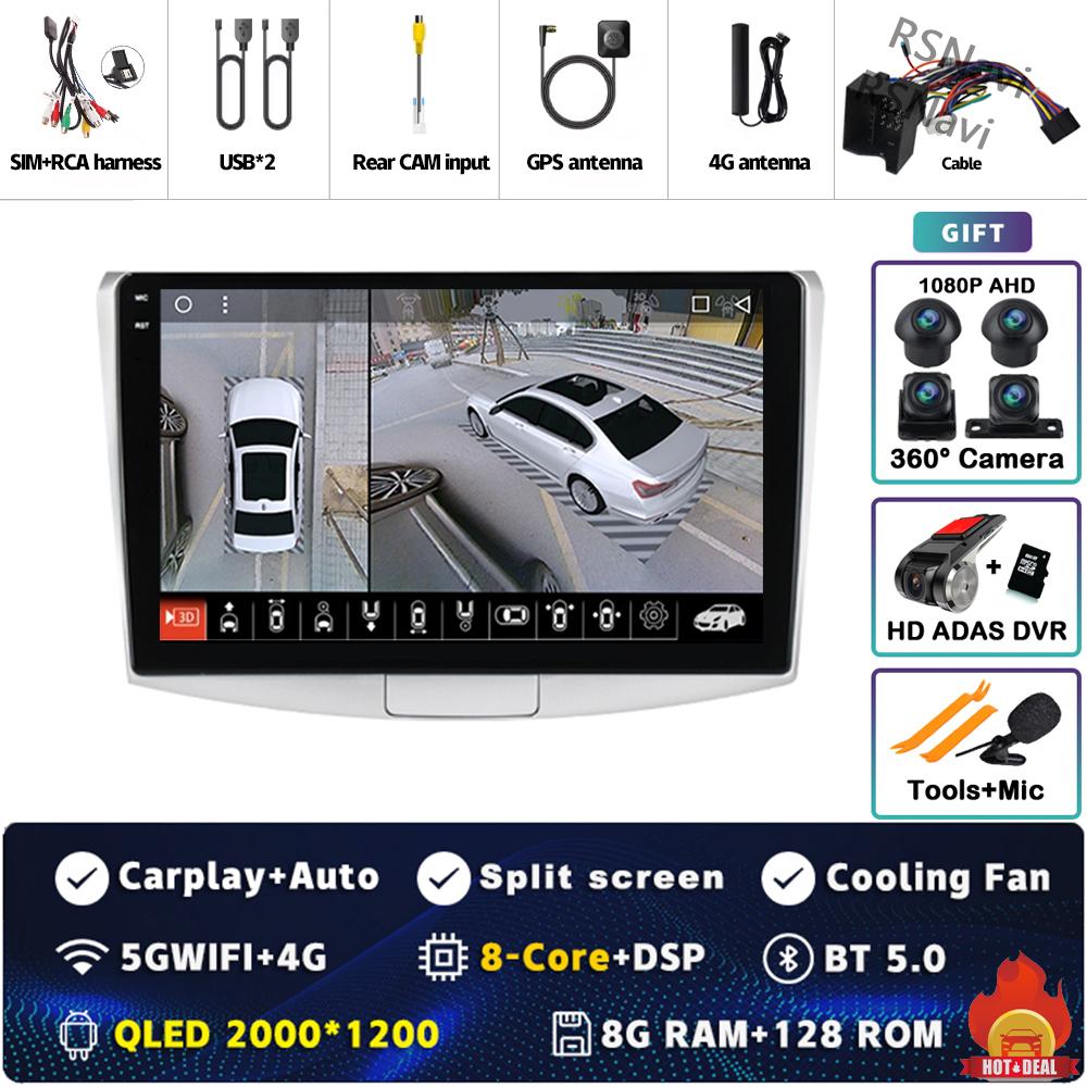 Android 14 Carplay Car Radio For Volkswagen VW Passat B6 B7 B8 CC 2007 - 2021 Multimedia Video Player Navigation GPS Stereo 2Din