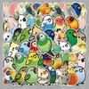 50 Parrot Stickers: Cartoon Birds Cute Decoration for Journals, Stationery, Tablets, DIY