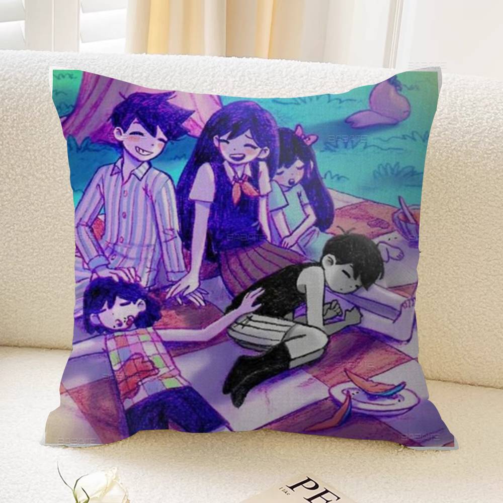Hot Game Omori Cushion Cover Car Throw Pillow Case For Sofa Car Christmas Gift Xcm Xcm