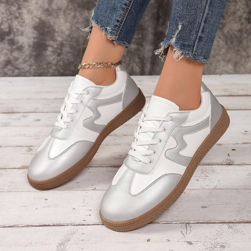 Fashion New Style Women's Vulcanize Shoes Trainer Casual Shoes Vintage Sneakers Sports Shoes Women Leather Sneakers Retro Design Lace-up
