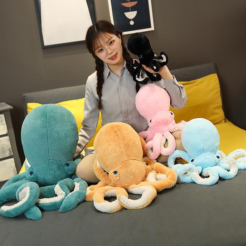 30 -90cm Super Lovely Simulation Octopus Plush Stuffed Toy Soft Cute Animal Doll Sleep Pillow Home Accessories Children Kid Gifts