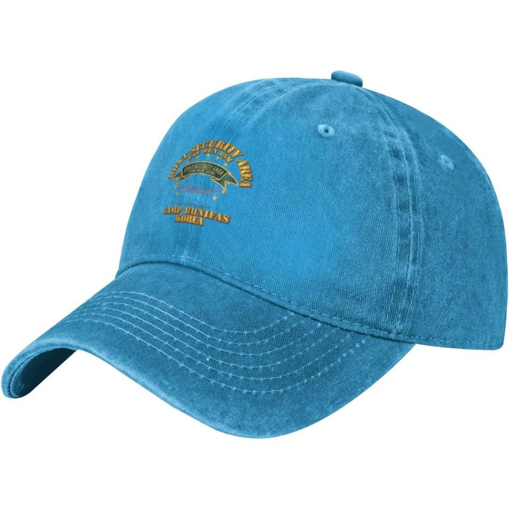 Camp Bonifas Korea Baseball Cap Washed Denim Dad Hat Unisex Adjustable Cotton Sun Protection