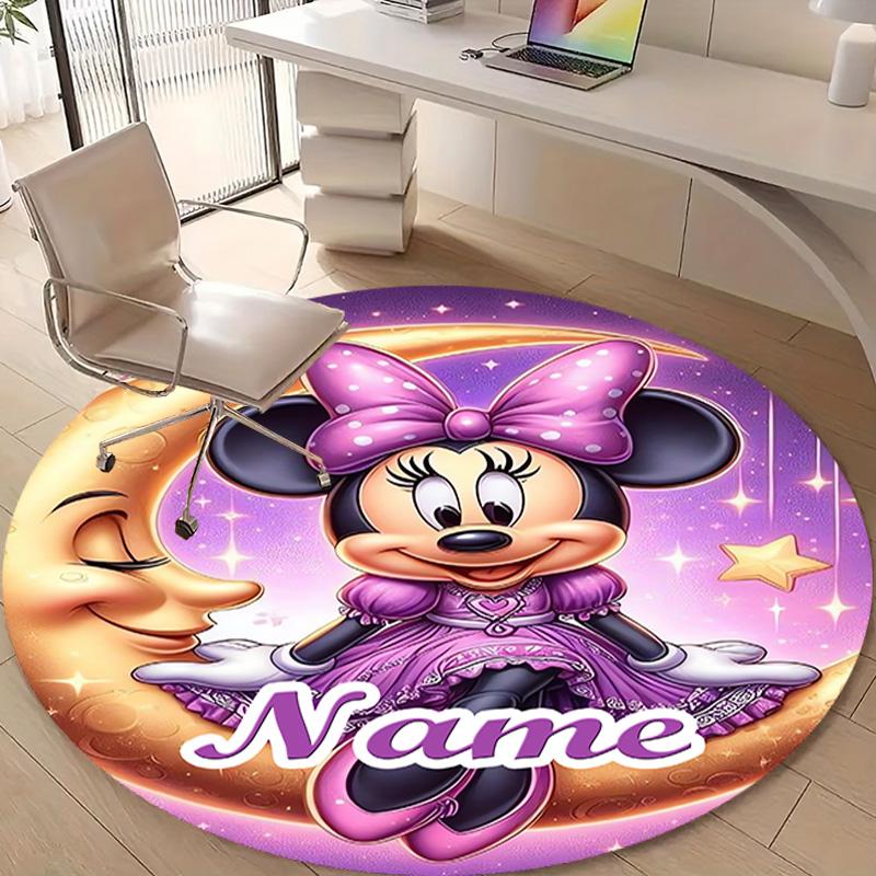 Personalized M-Minnie Round Chair Office Rug - Perfect for Mat, Office Chair & More - Ideal Gift for Birthdays and Holidays