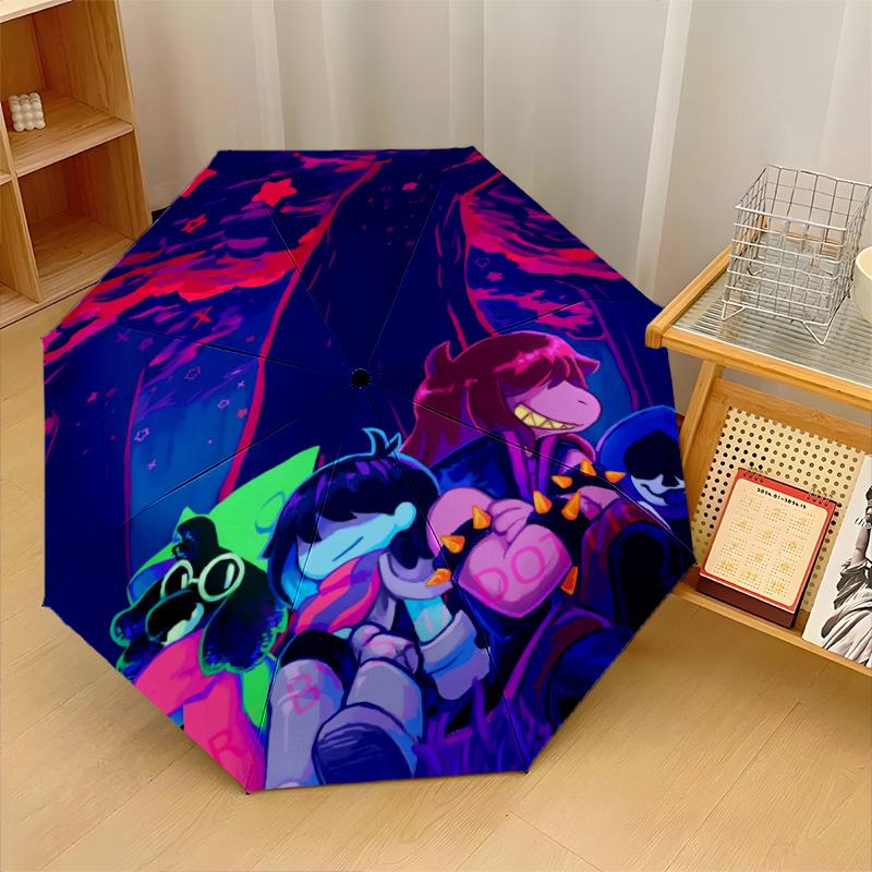 Undertale Windproof Auto 8 Rib Folding Umbrella Portable Outdoor Parasol