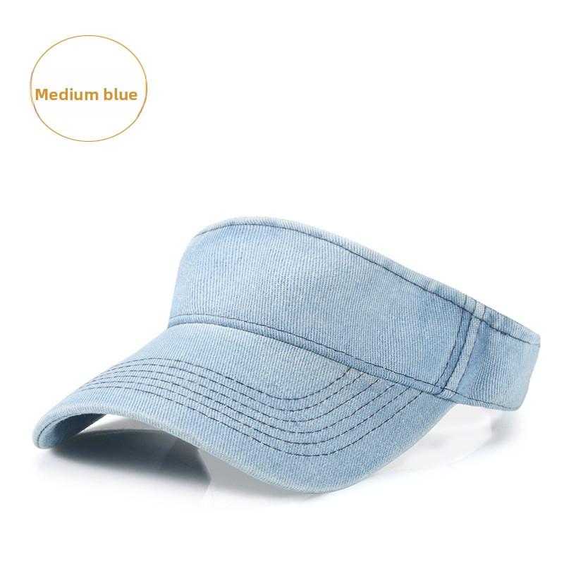 Spring and summer hat women's empty top hat sunscreen sunshade running hat sports breathable denim topless hat