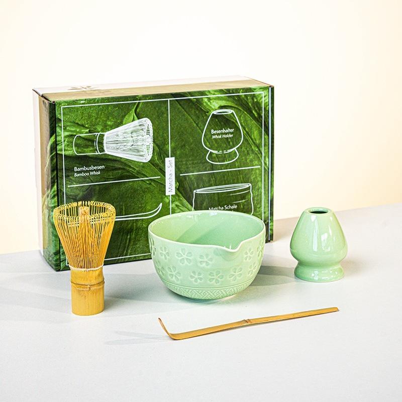 1/2pcs Traditional Japanese Matcha Bowl and Whisk Holder Tea Bowl with Pouring Spout for Office Table Tea Ceremony Party Gift