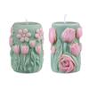 Flower Embossed Cylinder Shape Silicone Molds for Epoxy Resin Making Candle Soap Heat Resistant Floral Silicone Mould