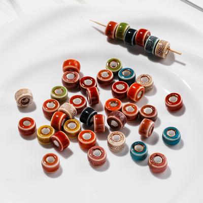 10 pezzi/Lotti 7*11mm Perline Ceramiche Perline Distanziatrici Circolari per Braccialetti Collane Orecchini Fatti a Mano Fai da Te Accessori per la Creazione di Gioielli