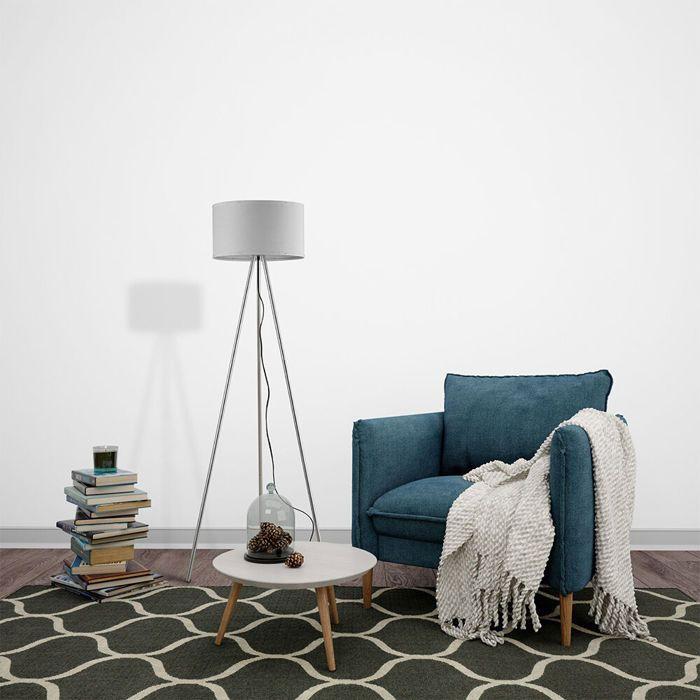 Lampadaire décoratif 1xE27 23W IP20 – Blanc