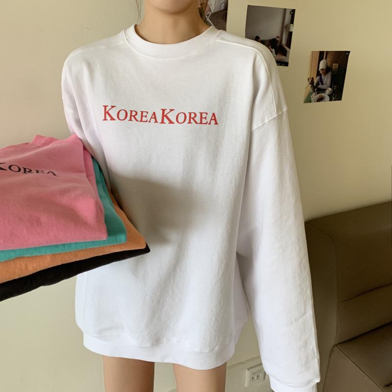 Dame Lyseblå Retro Street Style Koreansk Løs Genser
