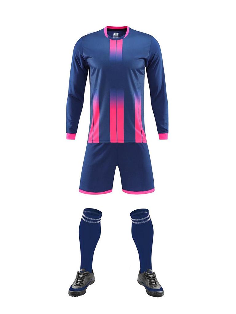 Speed Long Sleeve Football Uniform Set for Men, Women, and Children with Printed Numbers - Ideal for Training Camps and Team Matches.