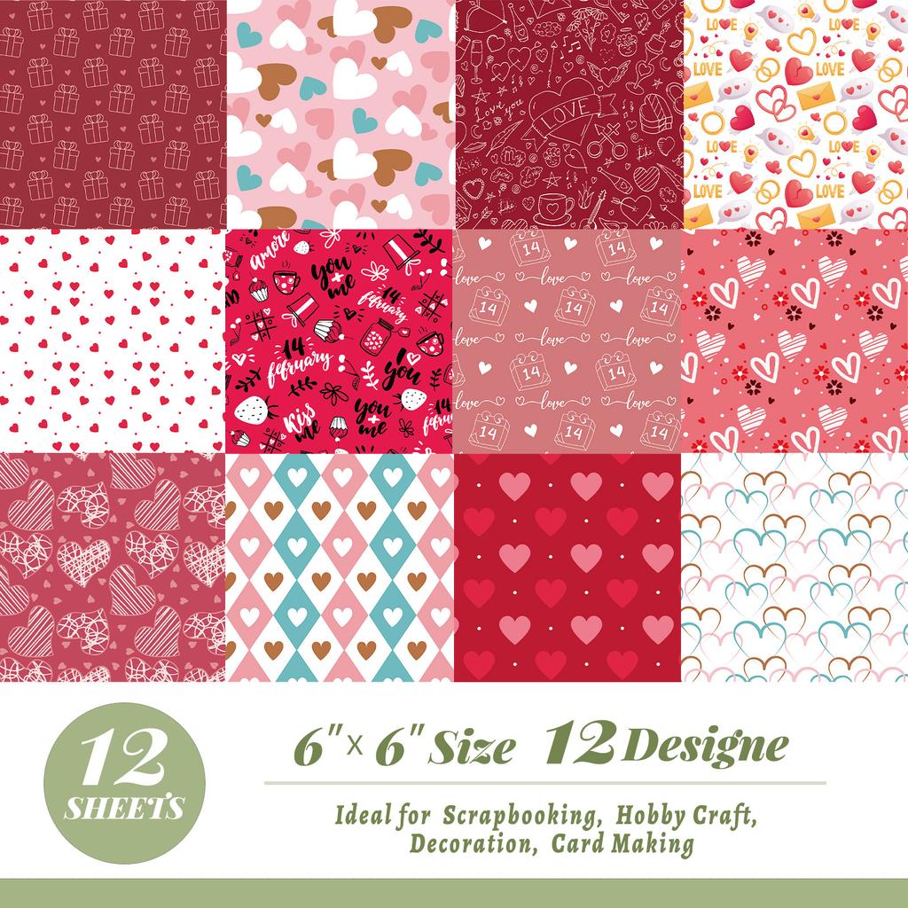 Big Sale/Bag Valentine's Day Red Love Hand Account Material Paper DIY Album Clip Paper Background Paper