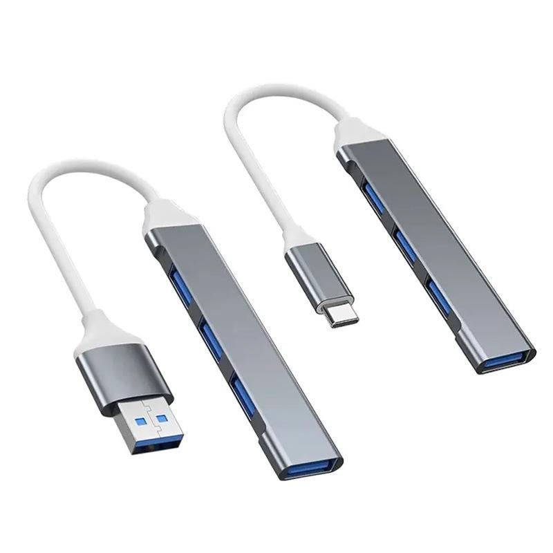 USB 3.0 Type-C Multi-Port Hub: One-to-Four Splitter for Mouse, Keyboard, and U Disk