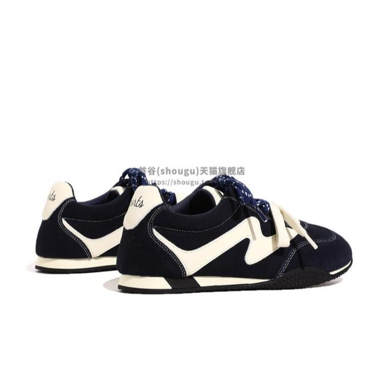 Fashion German Training Shoes Women 2025 New Genuine Leather Women Sneakers Flat Lace-up Retro Large Size Forrest Gump Shoes Women