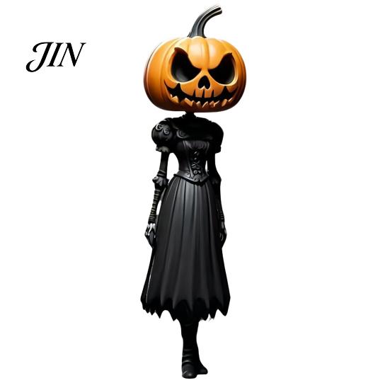 Harz Herbst Tischdekoration Kürbis Hexe Figur, Gruselige Halloween Statue mit Laterne, Einzigartiges Feiertagsgeschenk für Vintage Gothic Tischplatte Kaminsims
