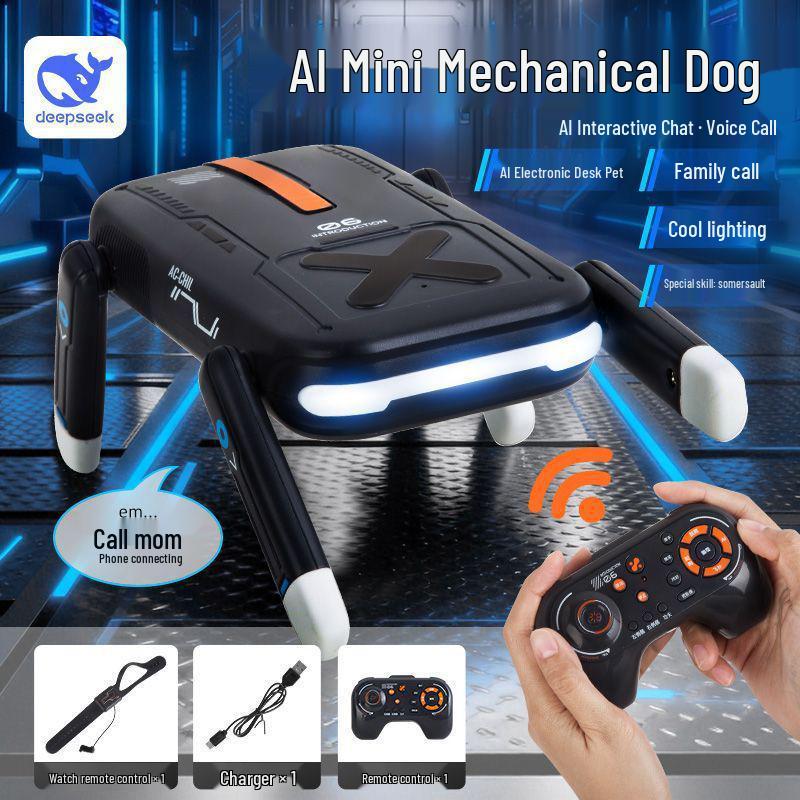 Smart Interactive AI Robot Dog Toy: Remote-Controlled, Electric, Mechanical Gift for Boys Bluetooth/Call/Backflip