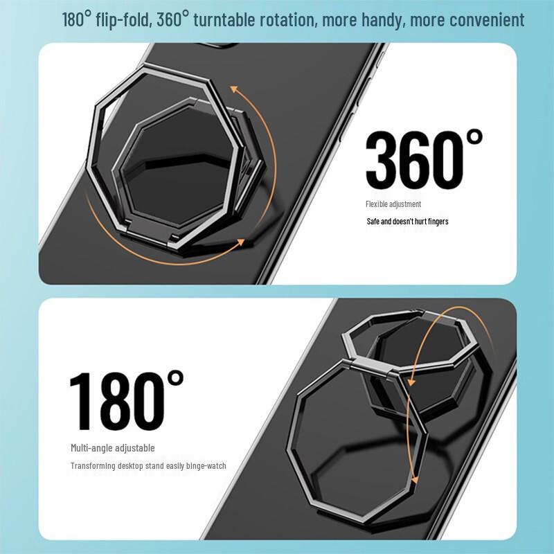 Zinc Alloy Ultra-Thin Invisible Folding Phone Stand & Adhesive Ring Holder