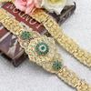 Gold Color Red&Green Stone Women Wedding Metal Waist Chain Jewelry Gift