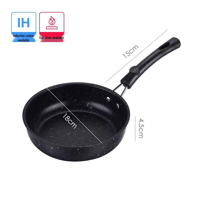 Mini Non-stick Frying Pan for Eggs and Steak, Induction Compatible, Flat-bottomed Maifan Stone Cookware