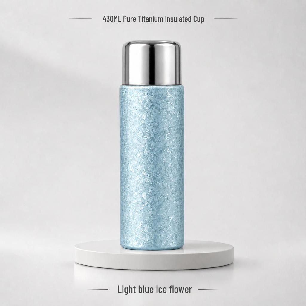 Large Capacity Pure Titanium Insulated Tea Cup with Steeping Separator - Elegant Design and Gift Box Included