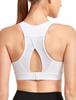 Yvette Sports Bra for No Quick High Large Integrated Gym L White Women, Bounce, Breathable, Drying, Mesh, Sides, Hooks, Size, Cup, Non-Wired, Fitness,
