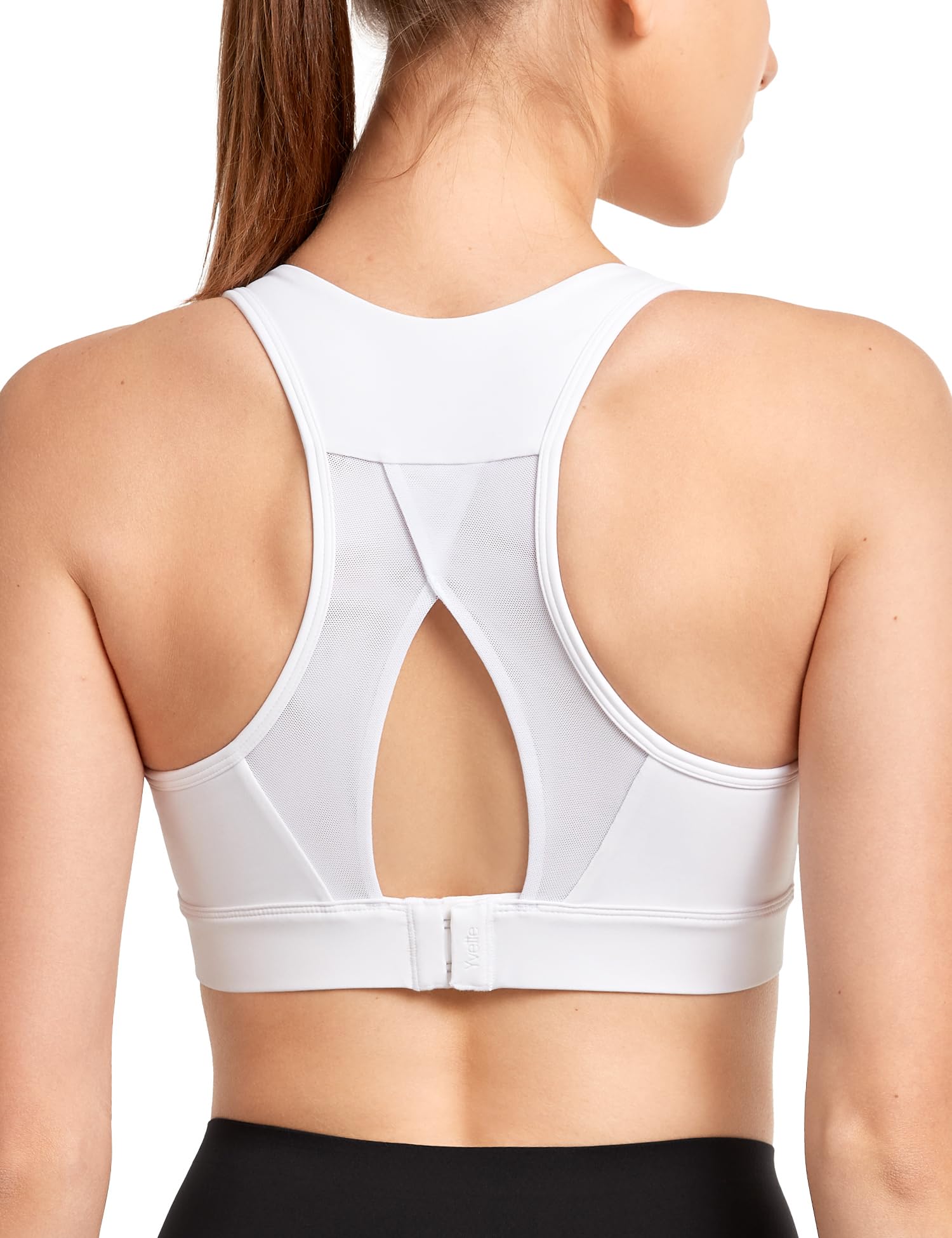 

Yvette Спортивный бюстгальтер для без быстрого высокого большого интегрированного тренажерного зала L Белый Женщины, Отскок, Дышащий, Сушка, Сетка, Стороны, Крючки, Размер, Чашка, Без косточек, Фитнес, белый