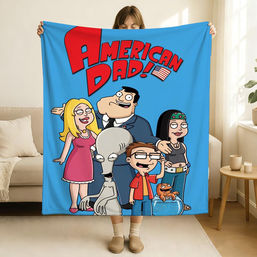 Cartoon A American D Dad! Blanket Soft and Skin Friendly For Couch Bed Napping Bedspread All Seasons Comforter
