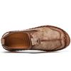 Handmade Big Size Men Casual Shoes Comfortable Non Slip Soft Soled Slip On Flat Loafers Moccasins for Daily Walking Driving Outdoor Wear