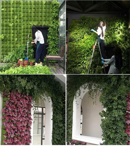 Outdoor Garden Wall Hanging Green Planting Grow Bag Vertical Garden