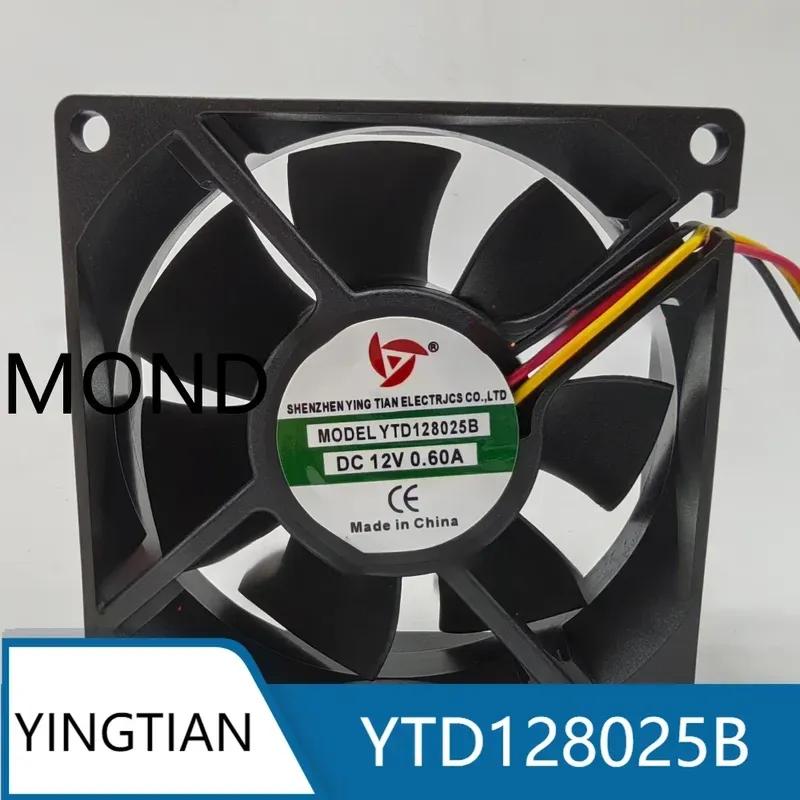 YINGTIAN YTD128025B Cooling Fan Chassis CPU Power Supply Cooler Radiator 8CM 8025 DC12V 0.60A 2 Wire