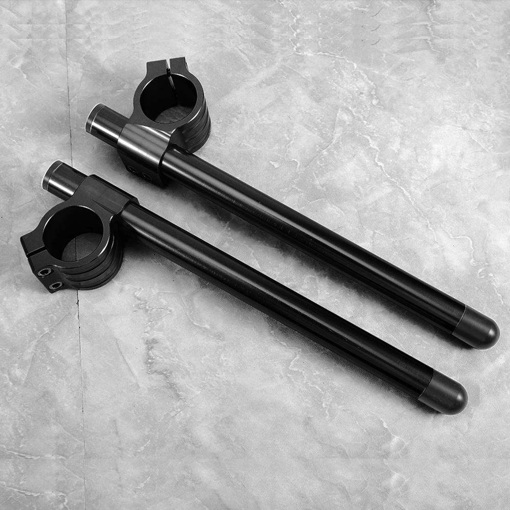 43mm Universal Motorcycle Clip On Handlebar Fork Aluminum Separate Handle Set(Black)