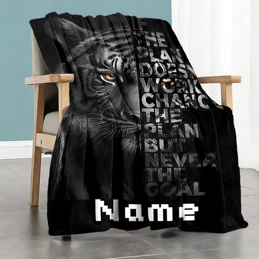 Tiger Personalized Name Blanket Gift Personalized Blanket Soft & Cozy Great for Office Chair Living Room Bed Home Decor for All Occasions