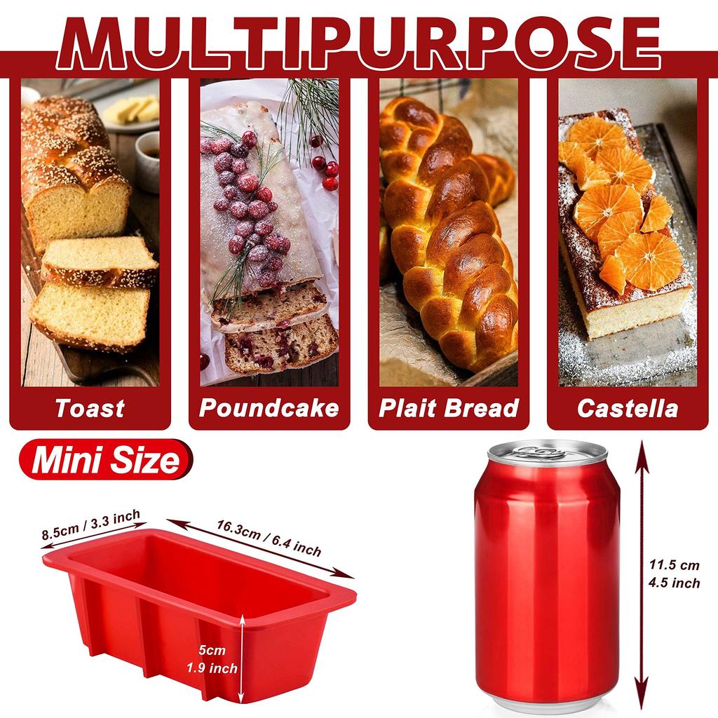 Silicone Bread and Loaf Pans Non-stick  Flexible Silicone Baking Molds for Homemade Breads, Cakes, Meatloaf, Brownies