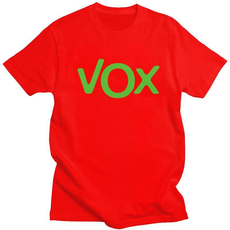 Custom Espana Vox Logo T Shirt for Men 100 Cotton  Tee Short Sleeves Spain Political Party Spanish Tshirts Clothing Gift