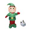 Christmas Inflatables Outdoor Decorations Elf 5FT Built-in LED Lights and Air Blower Blow Up