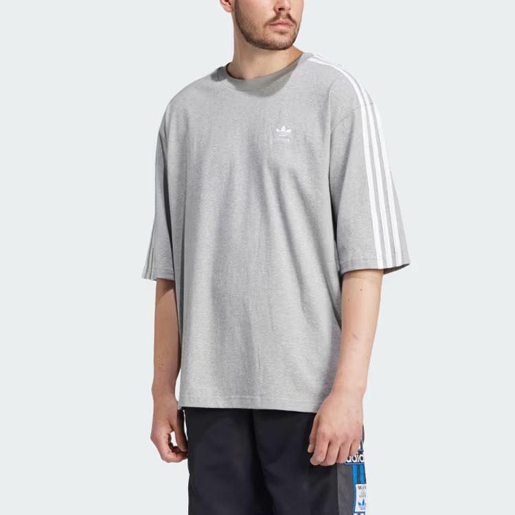 Adidas Adicolor Oversized Tee Medium Grey Heather Men Streetwear IZ2480