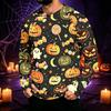 Men's Long Sleeve Sun Hoodie with Halloween Print for Outdoor Activities