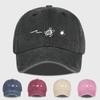 Retro Ausgewaschene Baseballkappe Mit Wellen-, Schildkröten- Und Sonnendruck – Unisex Verstellbare Dad Cap – Sommer Strand Sonnenhut