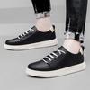 Men's Handmade Retro White Low-Top Board Shoes - Versatile Cowhide Casual Flats for Spring