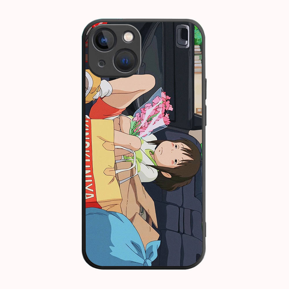 B-8 Spirited Away Black Case for Samsung S24 S23 S22 S21 S20 FE S10 Lite Ultra S7 S8 S9 Plus A05S A11 A12 A13 A15 A22 A24 A25 A32 A52 A71 5G