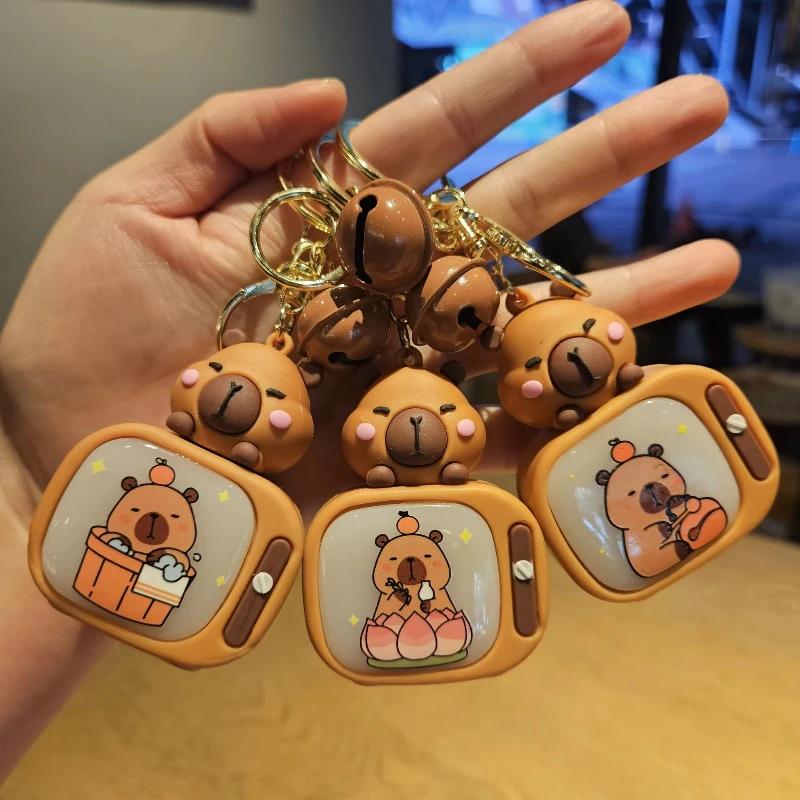 1/3/5/10/20PCS New Light-up Capybara Keychain Creative Lighted Capybara TV Type Bag Charm Children's Birthday Gift Holiday Gift