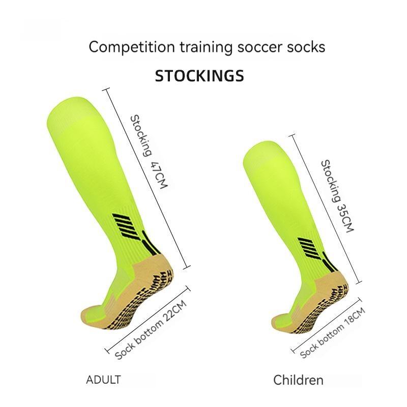 Meias de futebol antiderrapantes para crianças e adolescentes meias esportivas com fundo de toalha
